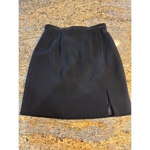HERMAN GEIST Black Mini Skirt Side Slit Business Casual Women's Size 10‎